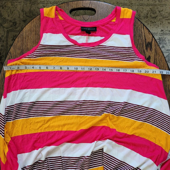 Lane Bryant Sharkbite Hem Striped Casual Dress Size Women's Plus Size 18/20 - Picture 10 of 13